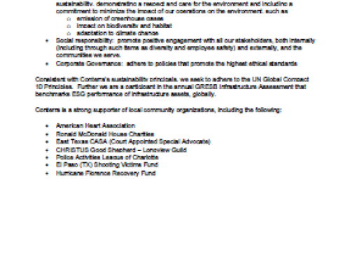 Sustainability Statement